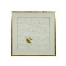 Quadro Decorativo Plástico Branco Dourado 80x80x3,5cm