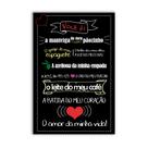 Quadro Decorativo Poema Lousa Negra 30x20 Mdf Madeira Adesivado