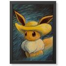 Quadro Decorativo Pokémon Eevee Van Gogh Autorretrato geek.frame presente quarto sala decoração