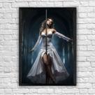 Quadro Decorativo Pole Dance com Moldura E Acetato Tamanho A3