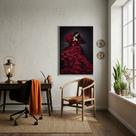 Quadro Decorativo Pomba Gira Sete Saias - 70x50cm Cor:Moldura Branca