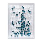 Quadro Decorativo Pontos Azuis Minimalista Design Abstrato