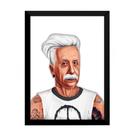 Quadro Decorativo Pop Art Albert Einstein Hipster 42x29cm