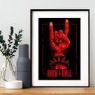 Quadro Decorativo Poster Rock & Roll 60x48cm Quadro Decorativo Poster Rock & Roll 60x48cm