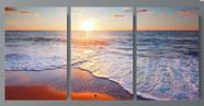 Quadro Decorativo Praia e Mar ao Pôr do Sol - Beleza Natural para Seu Ambiente