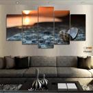 Quadro Decorativo Praia e Por do Sol 130x63 em tecido
