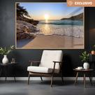 Quadro Decorativo Praia Sol No Mar