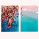 Quadro Decorativo Praia Vista Aerea 2 Telas 40x60 Paisagem Quadro Decorativo Praia Vista Aerea 2 Telas 40x60 Paisagem