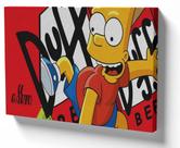 Quadro Decorativo Premium Tela 50x70 bart simpsons cerveja duff skate