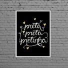 Quadro Decorativo Preta Pretinha 33x24cm - com vidro Quadro Decorativo Preta Pretinha 33x24cm - com vidro