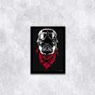Quadro Decorativo Pug Motoqueiro 45x34cm - com vidro