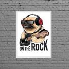 Quadro Decorativo Pug On The Rock 33x24cm