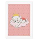 Quadro Decorativo Quarto Bebê Ursinha Princesa Nuvem 22x32cm Moldura Branca Quadro Decorativo Quarto Bebê Ursinha Princesa Nuvem 22x32cm Moldura Branca