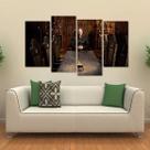 Quadro Decorativo Ragnar Lothbrok Vikings Em Tecido 4 Peças