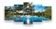 Quadro Decorativo Reflexo Céu Azul 129x61 Sala Quarto