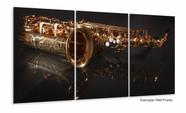 Quadro Decorativo Reflexo Saxofone 120x60 Sala Quarto