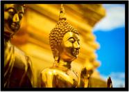 Quadro Decorativo Religioso Budismo Buda Dourado Com Moldura RC000