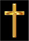Quadro Decorativo Religioso Cruz Sagrada Dourada Tamanho Grande Fundo Preto Escuro Com Moldura RC092