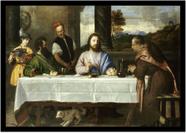 Quadro Decorativo Religioso Representação Da Pintura A Ceia Em Emaús Com Moldura RC016 Quadro Decorativo Religioso Representação Da Pintura A Ceia Em Emaús Com Moldura RC016