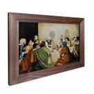 Quadro Decorativo Religioso Santa Ceia do Senhor Sagrada Família Jesus com Moldura 40cm