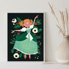 Quadro Decorativo Retrô Menina Camponesa 24x18cm
