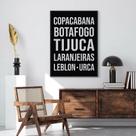 Quadro Decorativo Rio de Janeiro - Bairros 33x24cm - com vidro