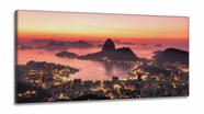 Quadro Decorativo Rio de Janeiro Entardecer em Tecido Canvas 130x60 Quadro Decorativo Rio de Janeiro Entardecer em Tecido Canvas 130x60