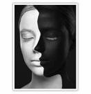 Quadro Decorativo Rosto Preto Branco 90x60 Sala Quarto Hall