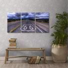 Quadro Decorativo Route 66 Estrada Em Tecido 3 Peças