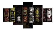 Quadro Decorativo Sala 5 Partes Game Of Thrones Animais