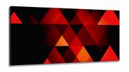 Quadro Decorativo Sala Abstrato Geométrico Vermelho em Tecido Canvas