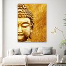 Quadro Decorativo sala Buda Dourado Yoga 60x40 Quadro Quarto Hall Cozinha