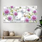 Quadro Decorativo Sala Flores 120x60 Mosaico Peonias Lilás Abstrato Sala Quadro Decorativo Sala Flores 120x60 Mosaico Peonias Lilás Abstrato Sala