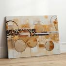 Quadro Decorativo Sala Jantar Quarto Abstrato Pintura Arte Marrom Bege Creme Grande Escritório Hall