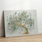 Quadro Decorativo Sala Jantar Quarto Arvore Azul Verde Arte Grande Escritório Hall