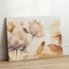Quadro Decorativo Sala Jantar Quarto Bege Floral Horizontal Grande Escritório Hall