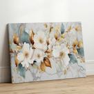 Quadro Decorativo Sala Jantar Quarto Floral Branca Dourada Abstrato Grande Escritório Hall