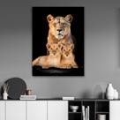 Quadro Decorativo sala Leoa 2 filhotes 60x40 Quadro Quarto Hall Cozinha