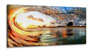 Quadro Decorativo Sala Praia Mar Onda em Tecido Canvas 130x60