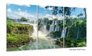 Quadro Decorativo Sala Quarto Escritório Paisagem Cachoeira 120x60 3 peças