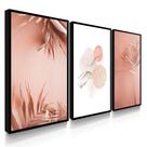 Quadro Decorativo Sala Quarto Rosé e Branco Abstrato Quadro Decorativo Sala Quarto Rosé e Branco Abstrato