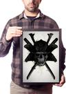 Quadro Decorativo Samurai Arte Capacete X Espadas