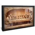Quadro Decorativo Santa Ceia Efeito Entalhado na Madeira V2251