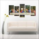 Quadro Decorativo Santa Ceia Jesus Apóstolos Com Moldura