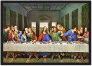 Quadro Decorativo Santa Ceia Jesus Cristo Religioso Decorações Com Moldura G004