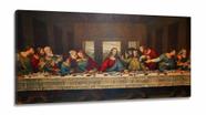 Quadro Decorativo Santa Ceia Jesus em Tecido Canvas 130x60