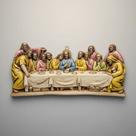 Quadro Decorativo Santa Ceia Jesus Relevo Com Gancho 51 Cm ! Colorido Quadro Decorativo Santa Ceia Jesus Relevo Com Gancho 51 Cm ! Colorido