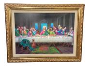 Quadro Decorativo Santa Ceia Resina Acabamento Fino 66x76cm
