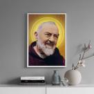 Quadro Decorativo Santo Padre Pio 33x24cm - com vidro