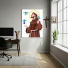 Quadro Decorativo São Francisco de Assis Geométrico - 70x50cm